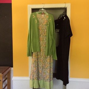 Women’s dress and cardigan